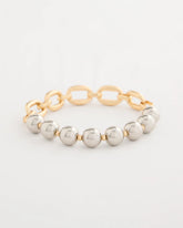 Chico's Online - Mixed Metal Chain Bead Stretch Bracelet