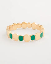 Chico's Discount - Green Goldtone Glam Stretch Bracelet