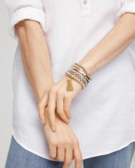 Chico's Sale - Silver-tone Medium Bead Stretch Bracelet