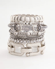 Chico's Discount - Silvertone Stretch Bracelet