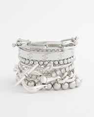 Chico's On Sale - Small Beaded Silver Tone Stretch Bracelet