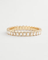 Chico's Outlet - Gold Bezel Set Stretch Tennis Bracelet