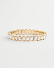 Chico's Outlet - Gold Bezel Set Stretch Tennis Bracelet