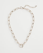Chico's Discount - Silvertone Charm Link Necklace