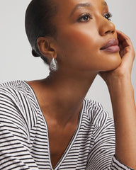 Chico's Online - Silver Lattice Puff Hoop Earrings