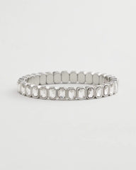 Chico's / Silver Bezel Set Stretch Tennis Bracelet