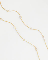 Chico's Fine Crystal Long Chain Necklace
