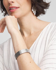 Chico's Sale - Silver Tone Stretch Watchband Bracelet