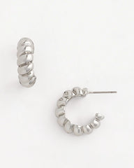 Chico's For Sale - No Droop® Silvertone Twisted Hoop Earrings