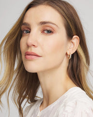 Chico's Outlet - Goldtone Cubic Zirconia Hoop Earrings