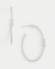 Chico's US - Silver Oval Hoop Earrings