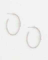 Chico's US - Silver Oval Hoop Earrings