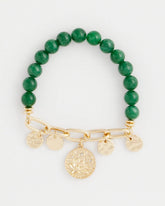 Chico's On Sale - Green Jade Stone Charm Bracelet