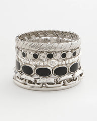 Chico's / Black Mini Circle Stretch Bracelet