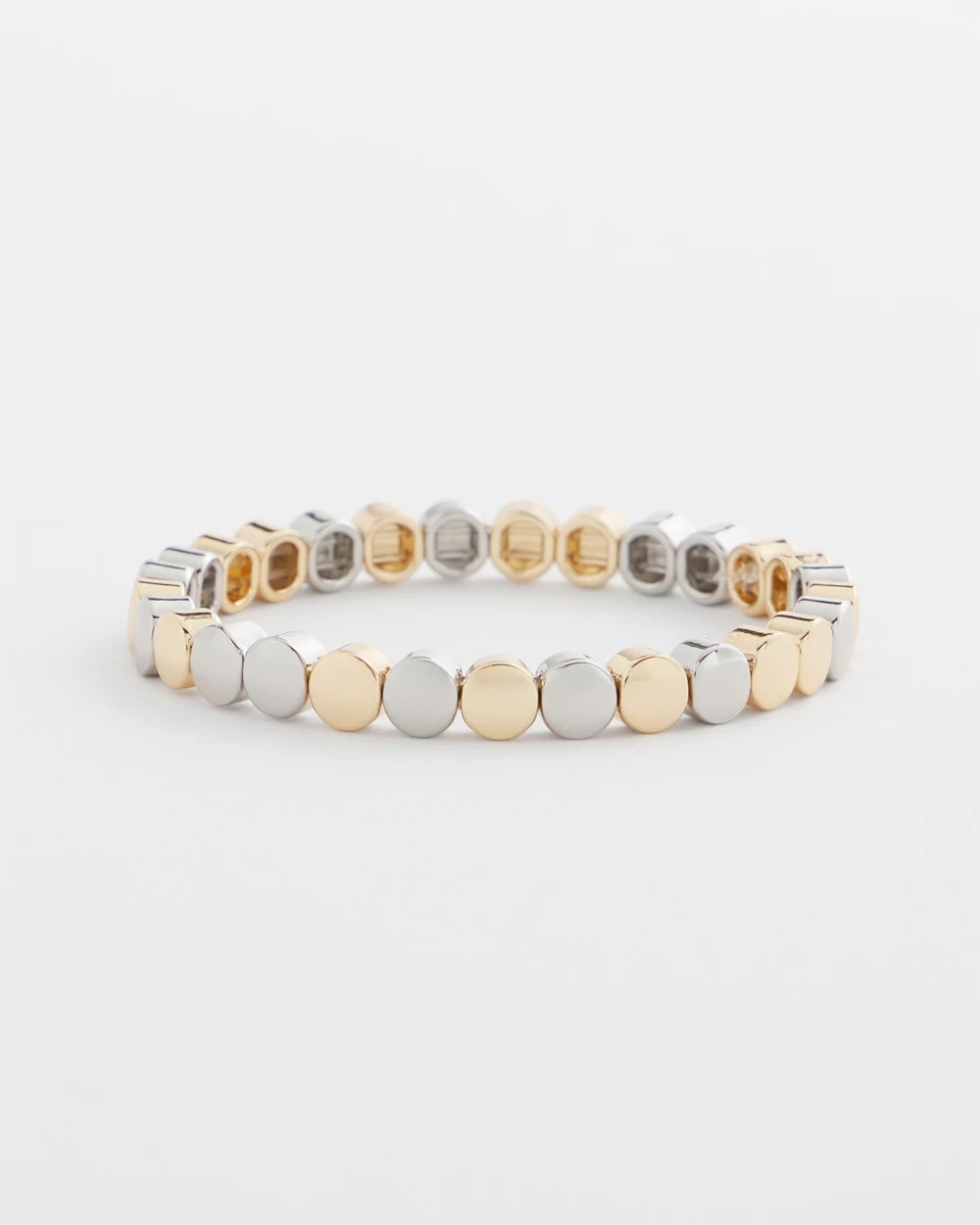 Chico's For Sale - Silver & Gold Tone Round Stretch Bracelet