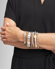 Chico's For Sale - Silver & Gold Tone Round Stretch Bracelet