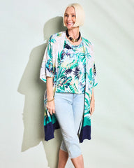 Chico's US - Printed Smocked Long Kimono