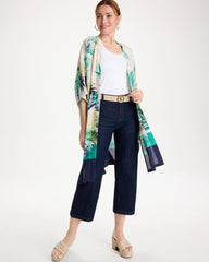 Chico's US - Printed Smocked Long Kimono