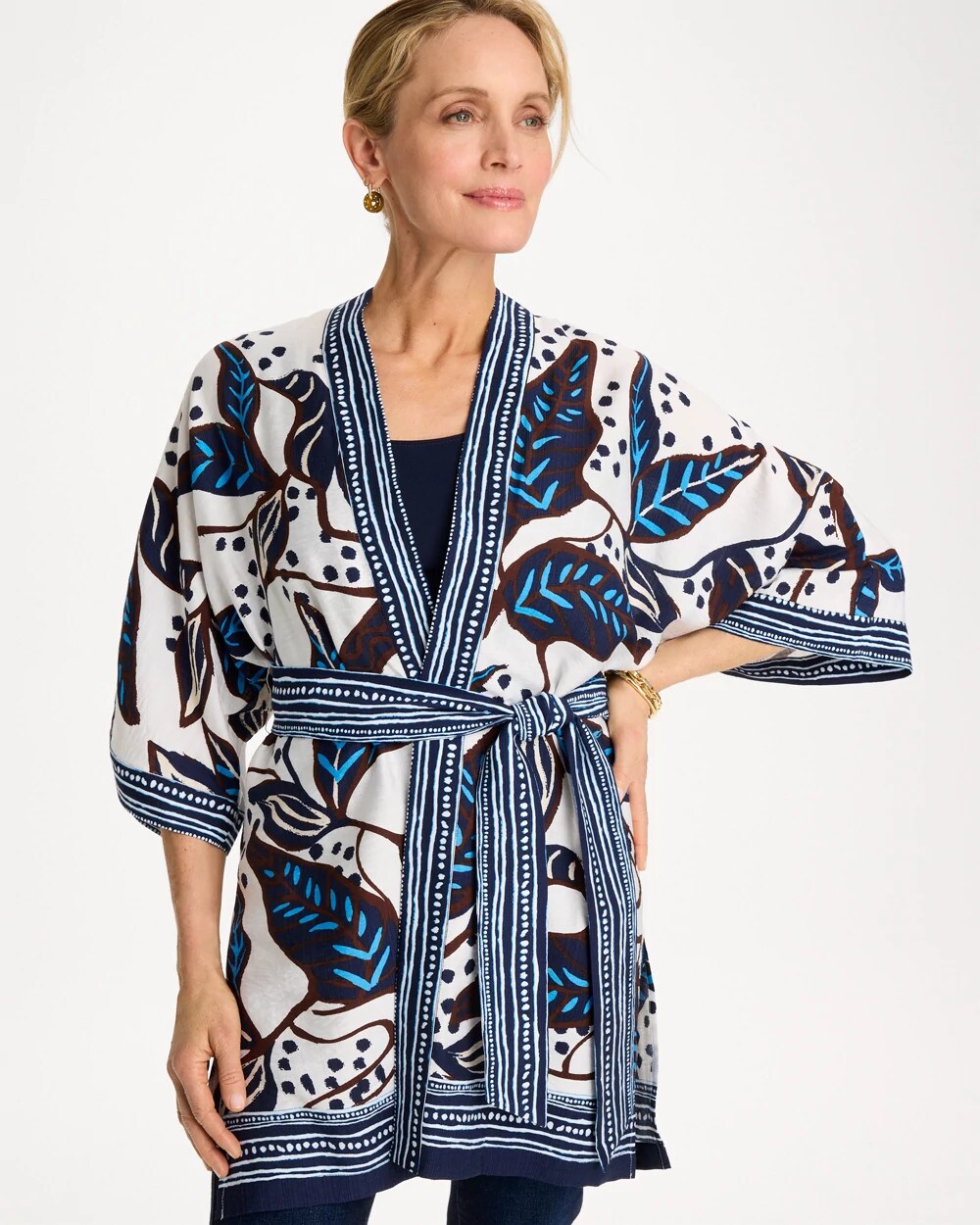Chico's / Printed Belted Kimono