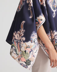 Chico's Outlet - Collarless Floral-Paisley Poncho