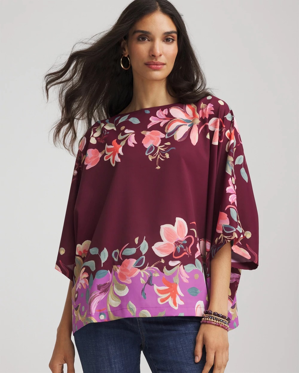 Chico's Online - Printed Boatneck Pullover Poncho