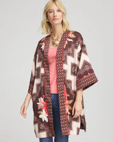 Chico's US - Long Mixed-Print Kimono