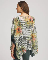 Chico's On Sale - Printed Crinkle-Chiffon Pullover Poncho