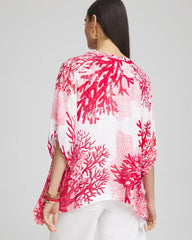 Chico's / Coral Reef Motif Poncho