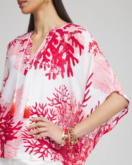 Chico's / Coral Reef Motif Poncho