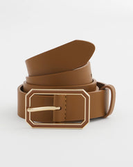 Chico's Outlet - Cognac Enamel Buckle Trouser Belt