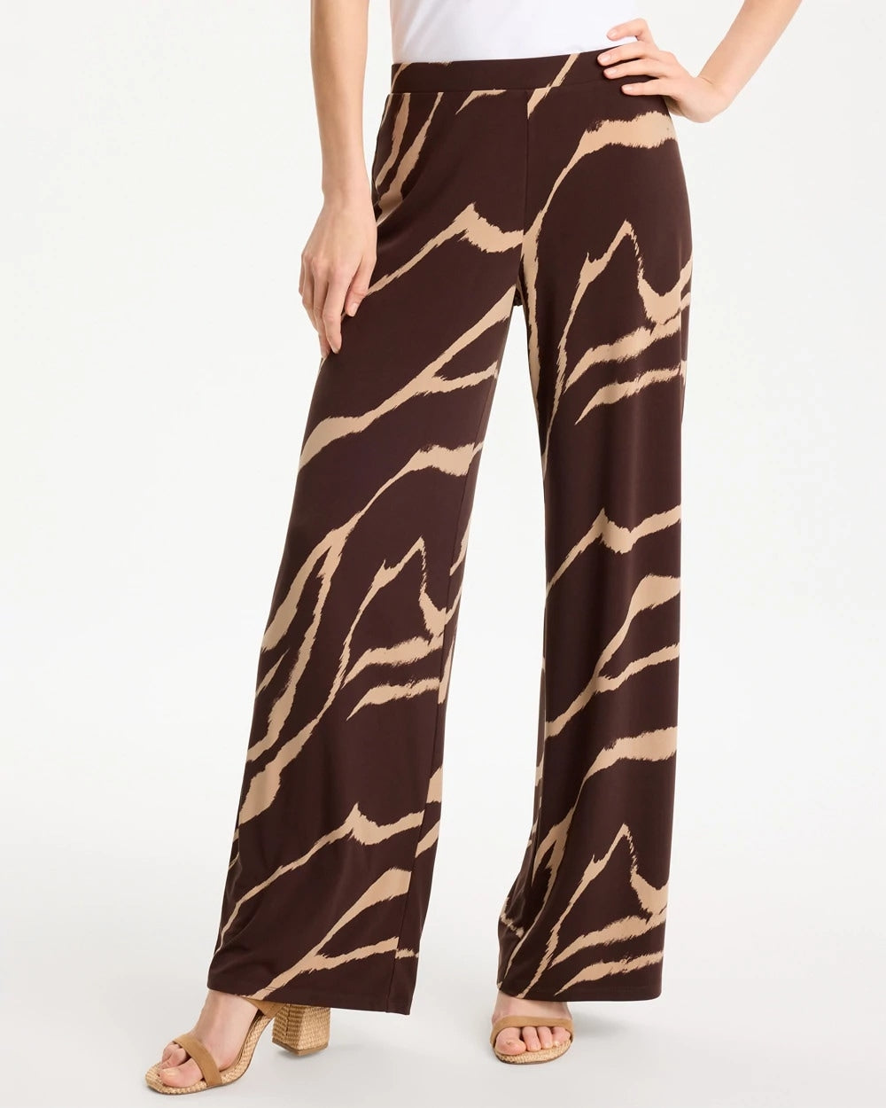 Chico's Outlet - Travelers™ Zebra Knit Wide-Leg Pants