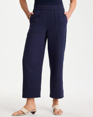 Chico's US - Cotton Gauze Tapered Crop Pant