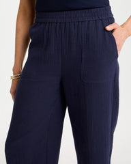 Chico's US - Cotton Gauze Tapered Crop Pant