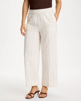 Chico's On Sale - Pinstriped Linen-Cotton Crop Pant