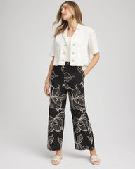 Chico's US - Embroidered Wide-Leg Cropped Pants