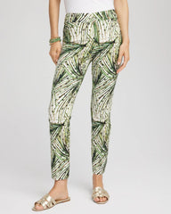 Chico's Discount - Brigitte™ Slim Ankle Palm-Print Pants