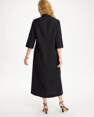 Chico's On Sale - Embellished Linen-Cotton Shirtdress