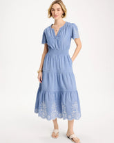 Chico's Outlet - Chambray Embroidered Dress
