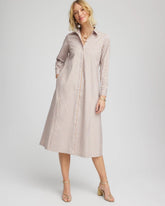 Chico's Sale - Vanilla Chai Striped Shirtdress