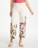 Chico's Discount - Printed Pull-On Wide Crop Jeans