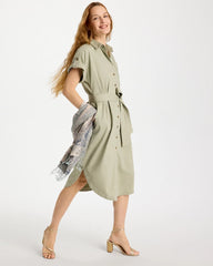 Chico's Outlet - Dolman Tie Hemp Denim Shirtdress