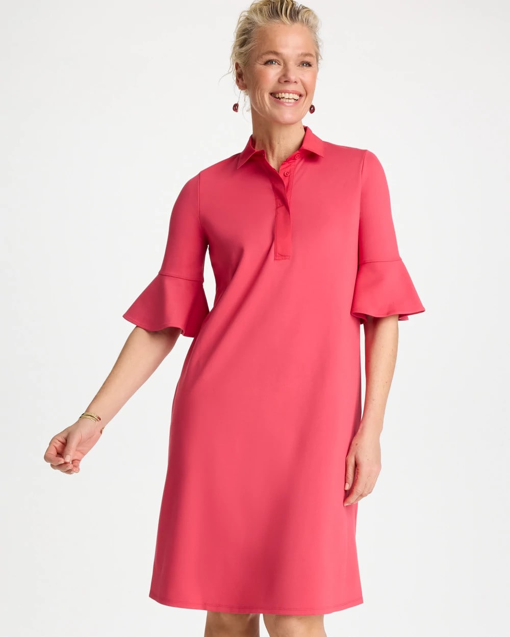 Chico's US - Knit Flounce Sleeve Dress