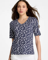 Chico's / Printed Pima V-Neck Tee