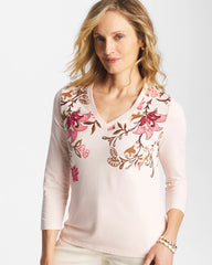 Chico's For Sale - Stretch-Cotton 3/4 Sleeve Perfect Tee
