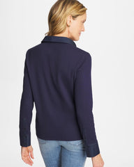 Chico's / Collared Rib Mix Henley
