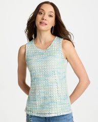 Chico's US - Mermaid Sequin Mesh Crochet Tank