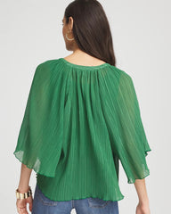 Chico's On Sale - Textured Pleated Chiffon Blouse