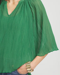Chico's On Sale - Textured Pleated Chiffon Blouse