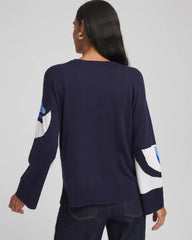 Chico's Discount - Floral Intarsia Crewneck Pullover