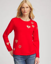 Chico's US - V-Day Embroidered Heart Pullover